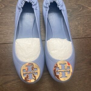 Tory Burch Lavender Flats with Gold Logo